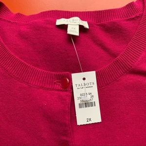 LOWEST PRICE NWT dark pink Talbots outlet button cardigan sweater